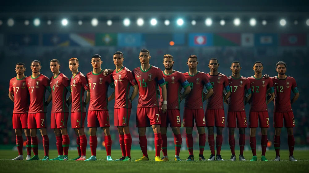 Portugals Herrlandslag I Fotboll Mot Luxemburgs Herrlandslag I Fotboll Laguppställning